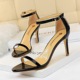 126-A10 Euro-American fashion simple toe-strip high-heeled shoes with thin heels and high heels lacquer sexy women's sandals