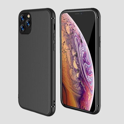适用IPHONE11全包手机壳高弹TPU实黑手机套薄款保护套打印素材壳