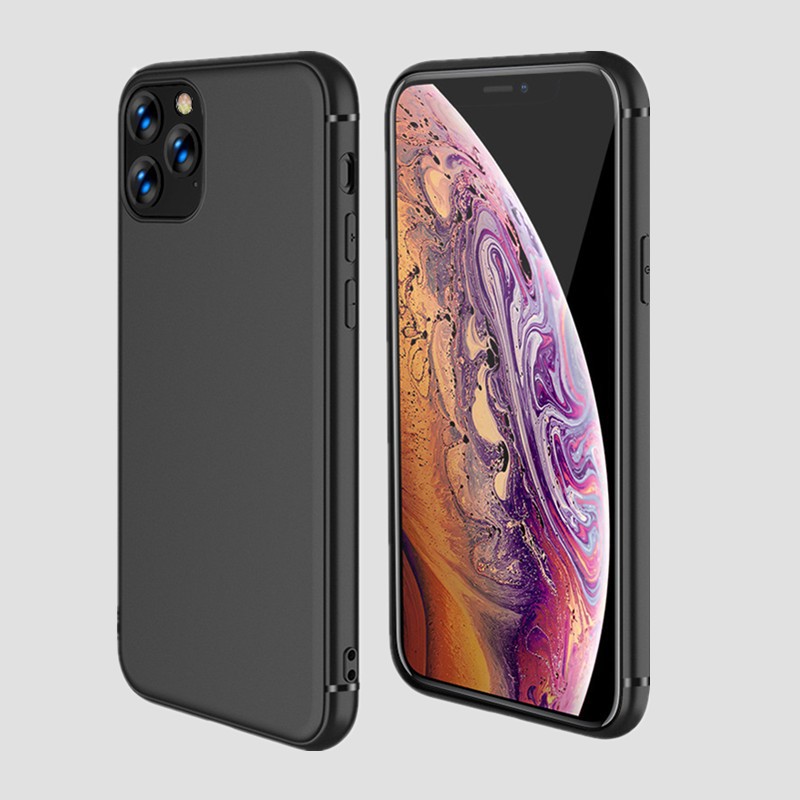 适用IPHONE11全包手机壳高弹TPU实黑手机套薄款保护套打印素材壳