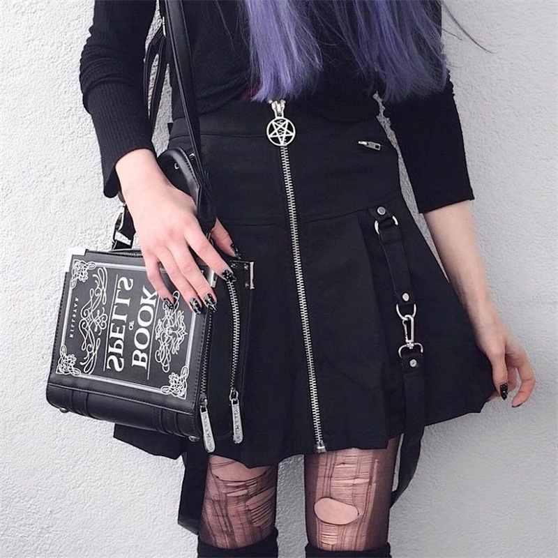 Europe and the United States 100% wrinkle skirt personality zipper ins2020 spring and autumn new splicing skirt skirt Amazon women's trend