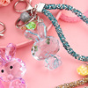 Acrylic glossy crystal, rabbit, creative keychain, school bag with accessories for elementary school students, pack, decorations