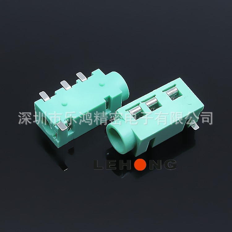 PJ-320D-4P绿色/贴片镀银/3.5音频插座/PHONE JACK/耳机插座