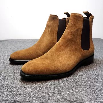 Men'S Imitates Deerskin Chelsea Casual Boots Reverse Velvet High Top Shoes  Martin Boots Men's Shoes - ShopShipShake