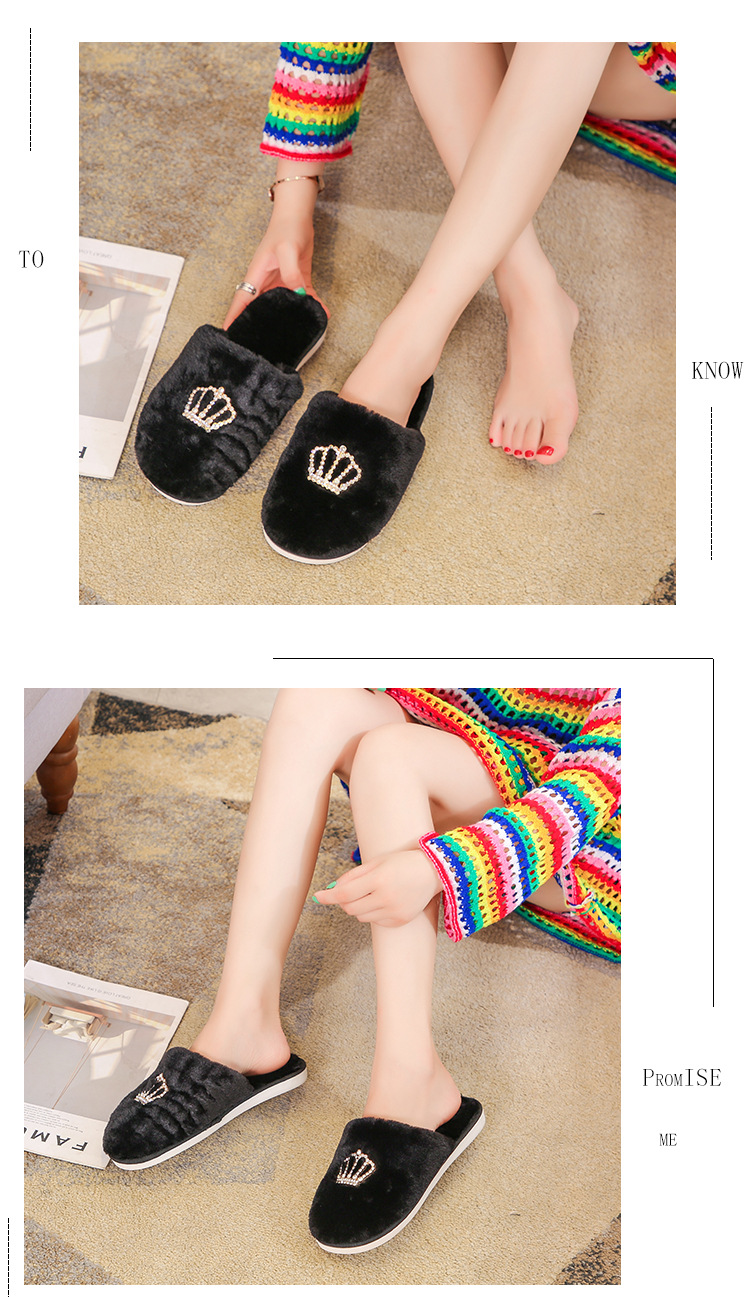 new winter warm slippers non-slip soft bottom slippers NSPE13418