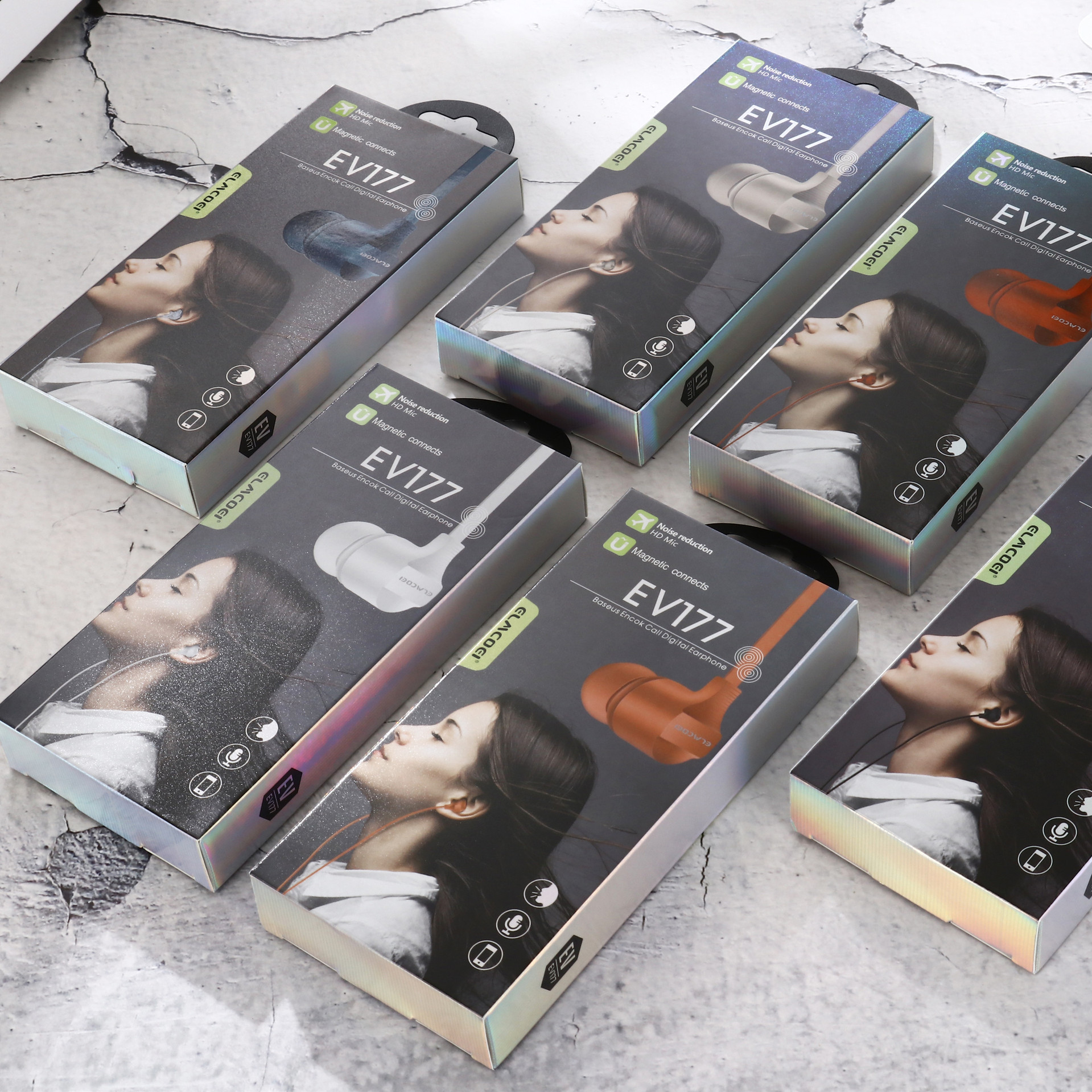 通用手機耳機批發馬卡龍彩色耳機帶包裝EV177重低音音樂運動耳機