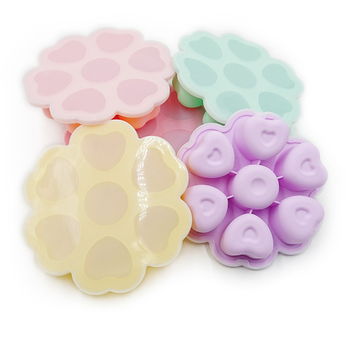 Heart-shaped silicone food supplement box, creative heart-shaped food supplement box, frozen, refrigerated, fresh-made, ice tray, cake mold, food supplement box