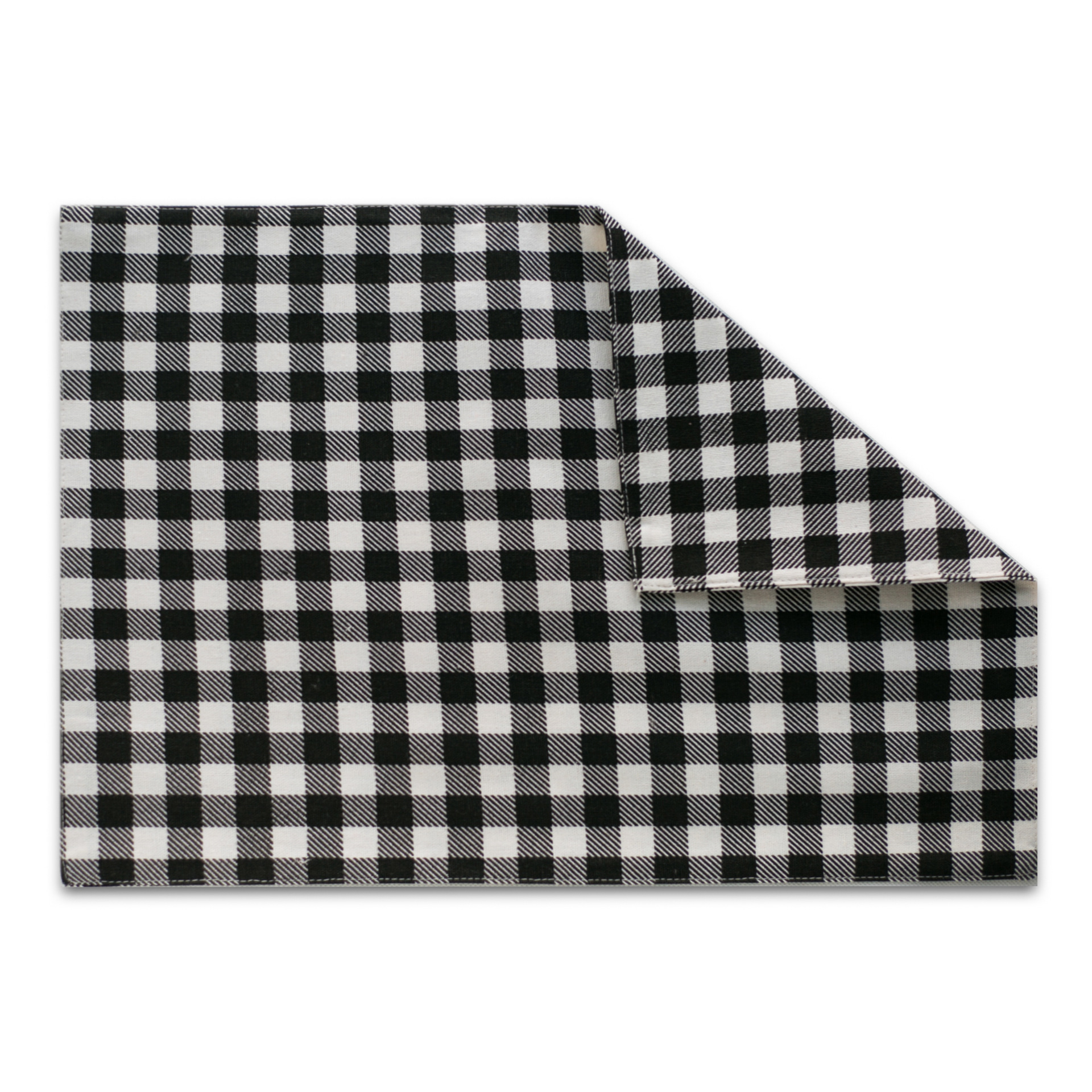 日式棉麻黑白格子餐垫餐桌垫隔热垫碗垫盖布餐具垫西餐巾餐布