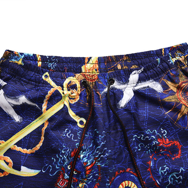 New Shorts Tide Creative Navigation Chart Printed Beach Trousers