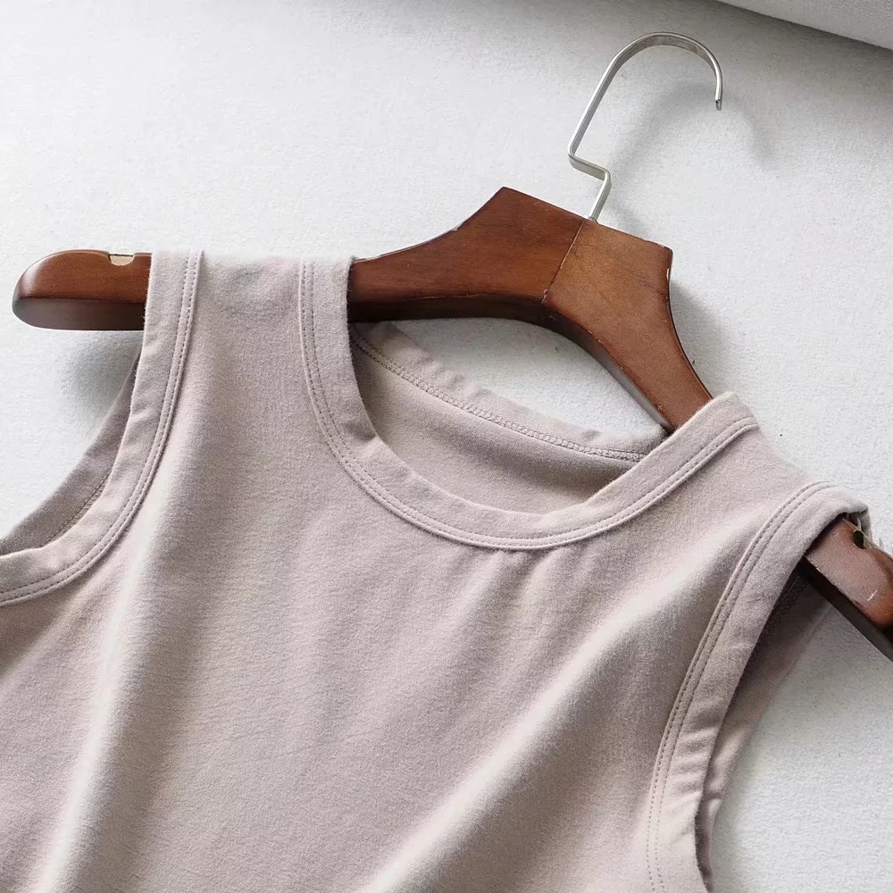 wide-brimmed slim short fitness vest NSAC14572