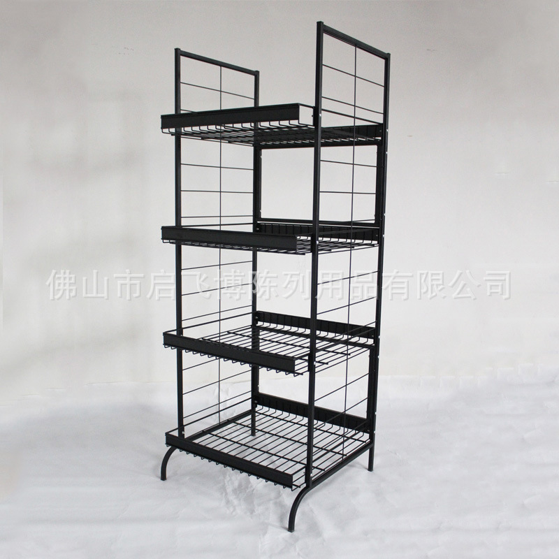 4层网兜展示架 定做超市货架 烘焙店面包展架 便利店食品小货架