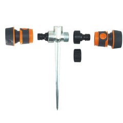 戶外花園澆花澆水串聯鋅合金插針  草坪灑水器配件地插式底座