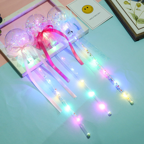 Glowing starry sky ball fairy magic wand glitter wave bat children's luminous toy stall floor push gift wholesale