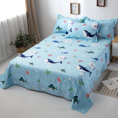 工厂直销批发100棉床上用品纯棉床单单件 1.8m双人床全棉被单单品|ms