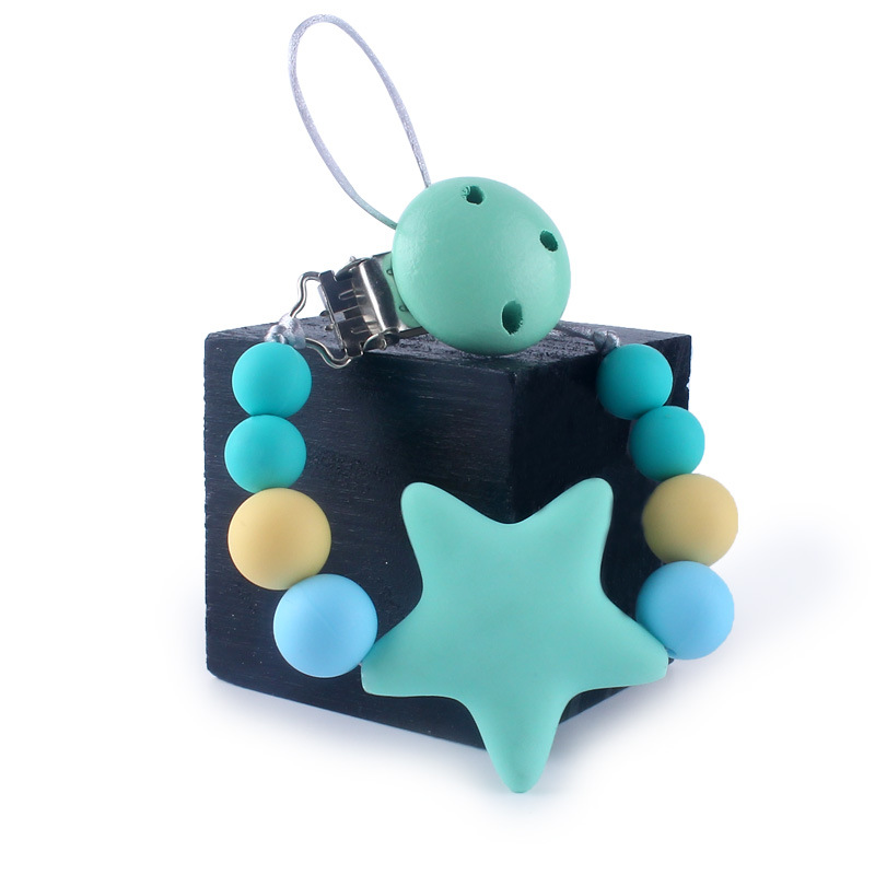 Nueva Cadena de chupete para bebés cadena anti-caída bebé dientes de silicona molienda cadena anti-perdida suministros maternos e infantiles comercio exterior