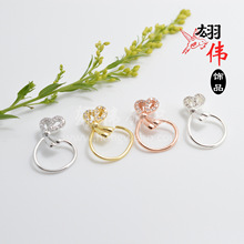 微镶吊坠夹扣钱袋福袋夹扣 葫芦玛瑙水晶蜜蜡包绕葫芦圆圈吊坠扣