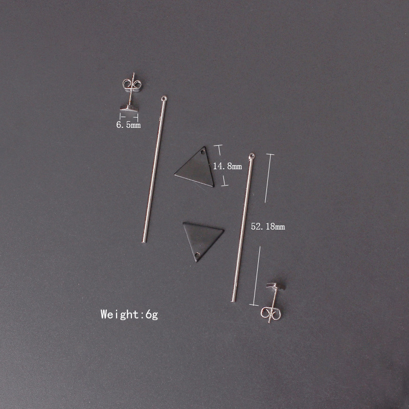 8g Weight No Inlaid Inlay Material Earrings Classification Korea Fashion Geometric Triangle Long Earrings