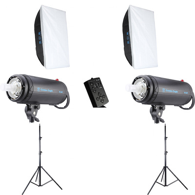 金鷹 JG600W雙燈套影室閃光燈 攝影燈攝影棚套裝高速內置燈