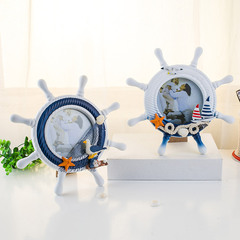 Antique-style ship captain picture frame, creative personalized children's wooden decor, gift, Mediterranean picture frame