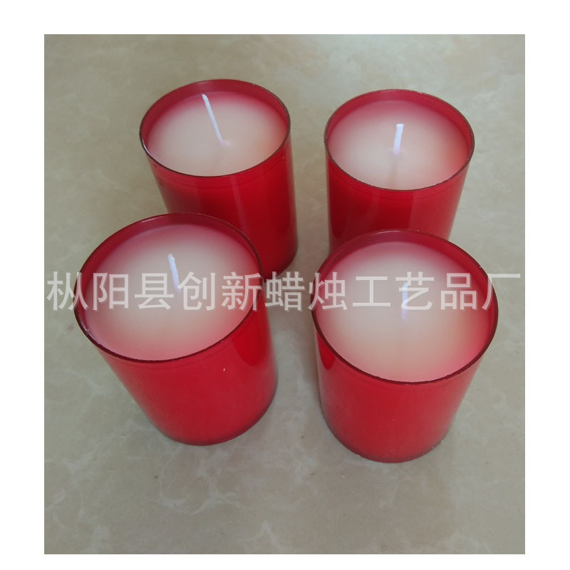 厂家直销外贸PC材料教堂天主教祈福祈佛拜 阻燃塑料杯蜡烛|ru