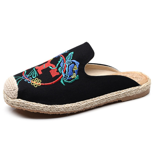 Tai chi kung fu shoes for women embroidered closed shoes point slippers beach shoeshemp rope woven fishermen for women