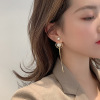 Advanced earrings from pearl with tassels, silver needle, light luxury style, high-quality style, silver 925 sample