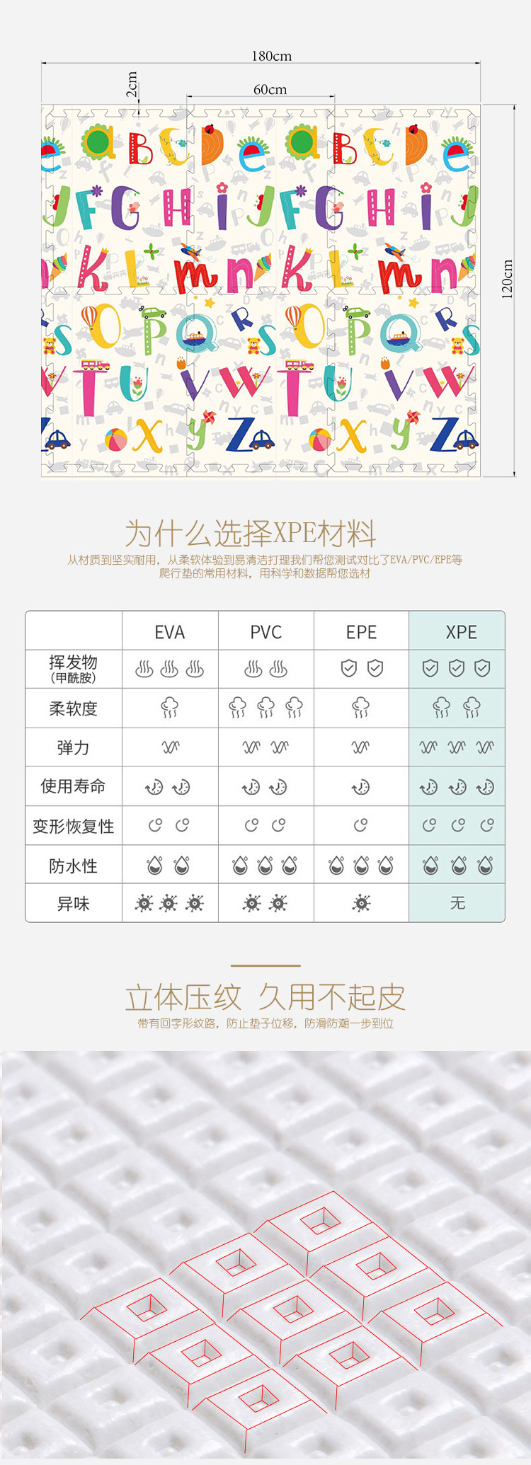 定制xpe爬行垫可折叠宝宝游戏垫家用加厚地垫儿童爬爬垫厂家批发详情4