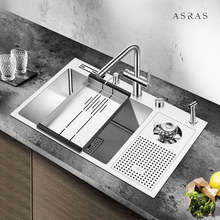 阿萨斯不锈钢洗杯器水槽套餐高压自动奶茶咖啡厅酒水吧台大单槽