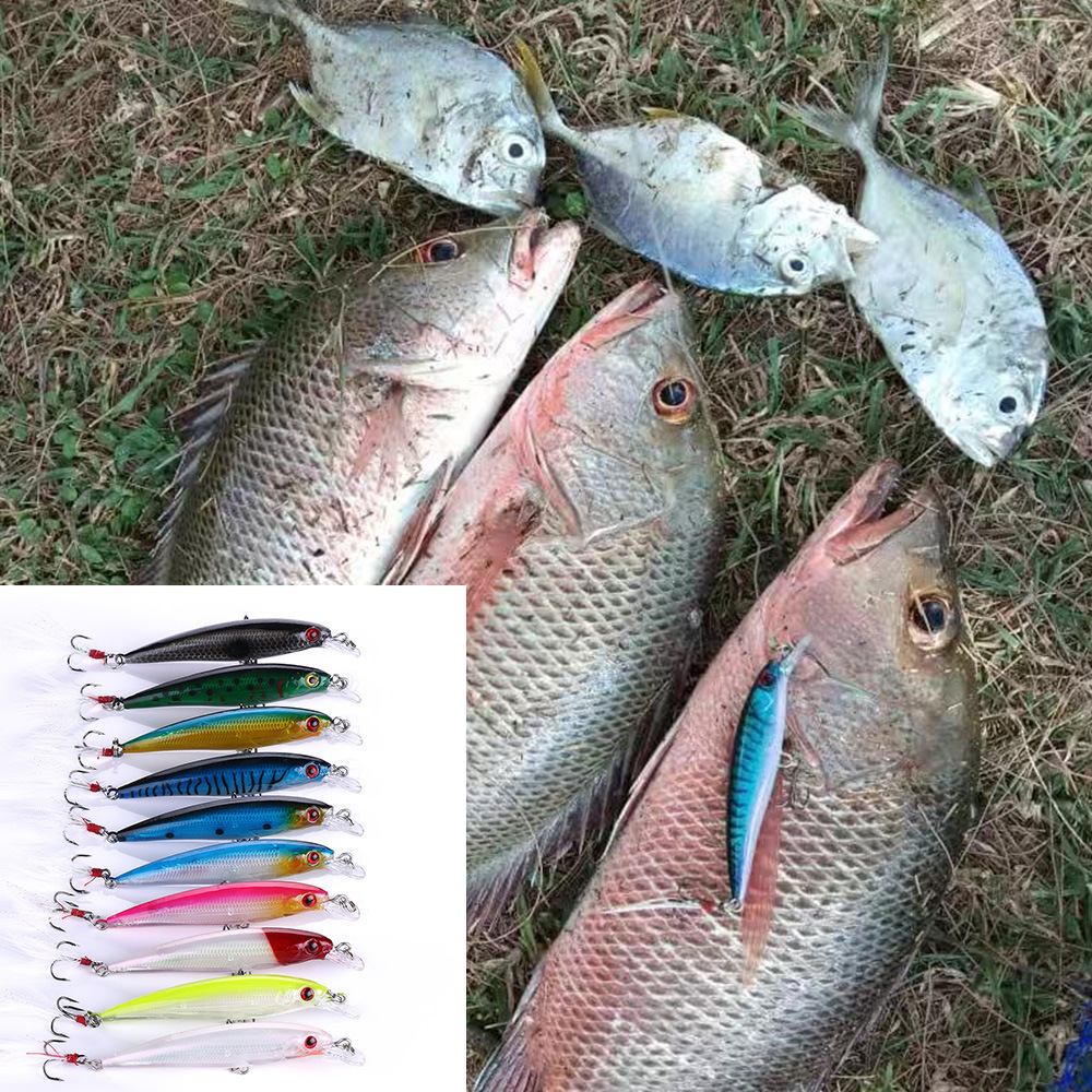 Sinking Minnow Fishing Lures 90mm 8g Hard Plastic Baits Fresh Water Bass Swimbait Tackle Gear