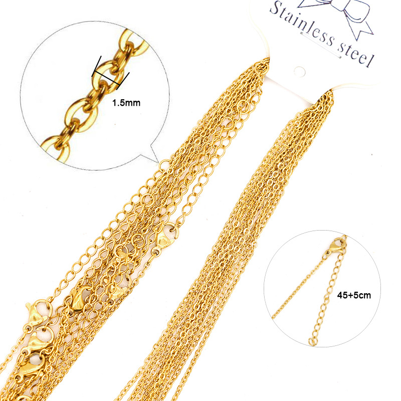 DIY Jewelry Accessories Classification 10 PCS/Package 1.5mm 2MM 304 Stainless Steel Solid Color Chain