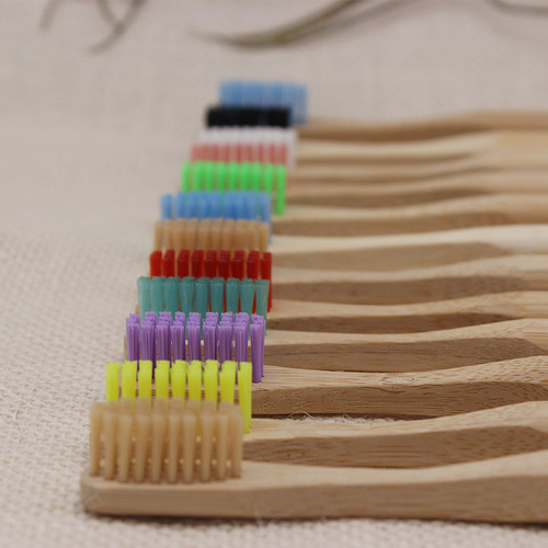 Bamboo Toothbrush Bamboo Carbon Fiber Cylinder Round Handle Colorful Lacquered Handle Bamboo Toothbrush Eco-friendly and Healthy Bamboo Toothbrush Manufacturer
