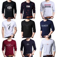 冬季男士长袖t恤 新款保暖内搭衣服地摊服装加厚棉料青年打底衫男