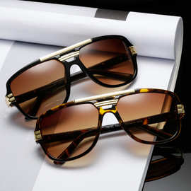 97566 欧美潮流同款新款复古方形墨镜 时尚男眼镜金属太阳镜