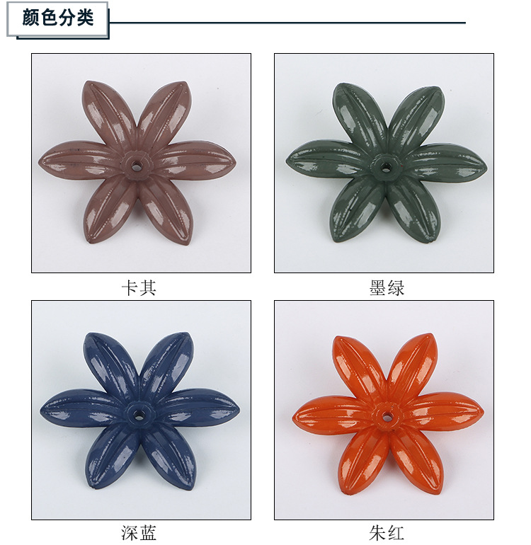 Autumn and winter color mid-hole five-petal spray-painted flower diy factory direct sales hair accessories, hairpins, ancient ornaments, versatile accessories, flower petals wholesale detail image 4