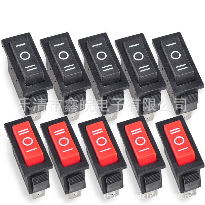 供应KCD3三脚三档船型开关尺寸13.5*30.5黑