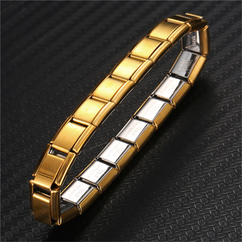 Rétro Style Classique Rond Carré Acier Inoxydable Unisexe Bracelet display picture 3