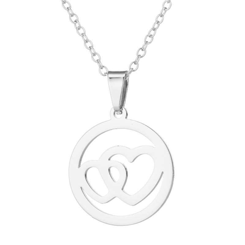 Sweet Heart Shape Stainless Steel Jewelry Set 2 Pieces