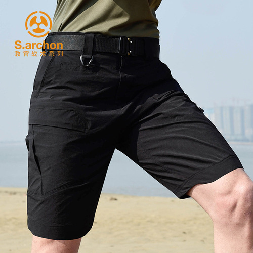Angken summer outdoor shorts men's breathable assault pants five-quarter pants tactical pants stretch half pants shorts hiking pants