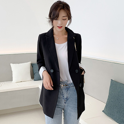 新款修身显瘦韩版轻熟风职业休闲百搭小西服外套上衣女|ms