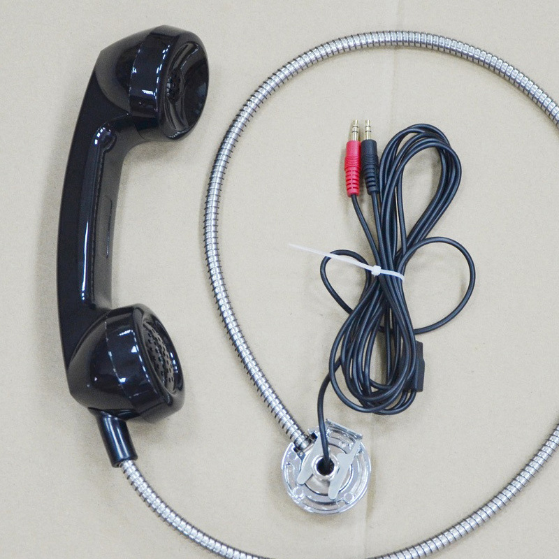 컴퓨터 방수, 방진 및 방폭 라운드 오디오 산업용 핸들 이어 피스에 연결된 3.5 인치 듀얼 오디오 헤드 핸들 이어폰