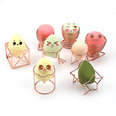 Origin and supply cute chicken claw gourd star metal powder puff rack makeup egg tray electroplated makeup egg rack storage