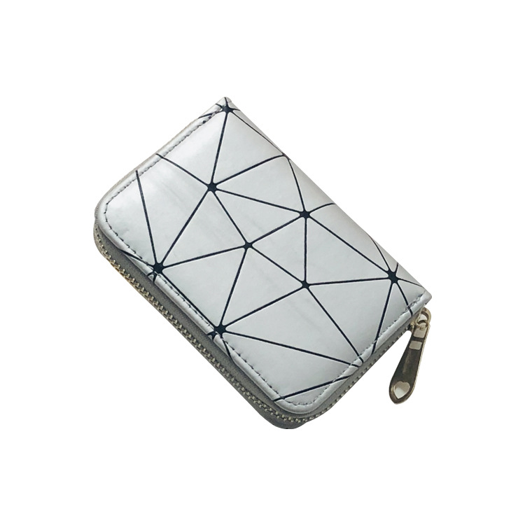 Korean Rhombus Organ Fashion Multi-card Position Business Card Holder Zipper Card Holder Coin Purse For Women display picture 7