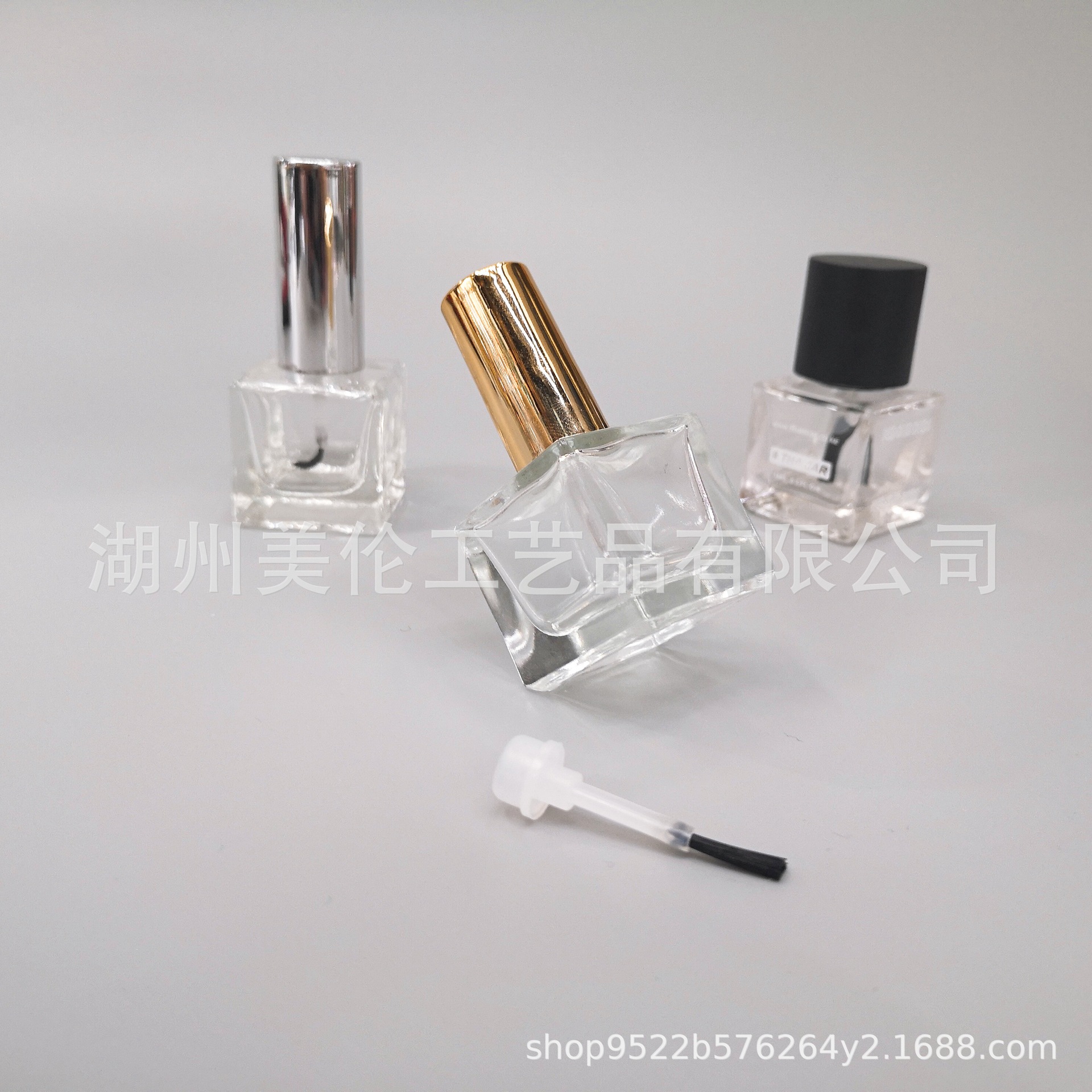 17.5ml正方体甲油空瓶可印logo配毛刷盖子 款式多多