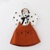 Summer tie dot T-shirt + cat skirt children’s suit