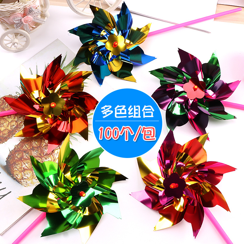 plastic colorful cartoon windmill toy for kindergarten