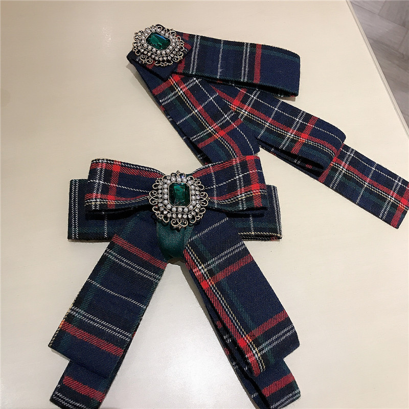 Autumn And Winter Bow Tie Korean Style College Style Woolen Bow Tie Flower Korean Gemstone Accessories Pin Brooch