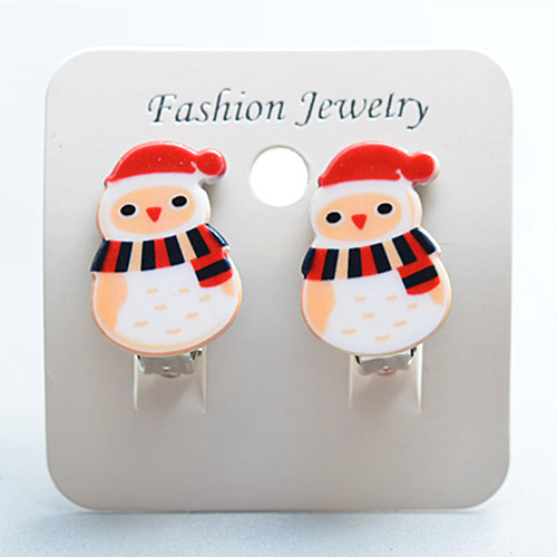 8g Weight Ear clips Classification 1 Pair Quantity Holiday Occasion Plastic Material Christmas Festival Cartoon Character Pattern Kid'S Gender Fashion Style Fashion Cartoon Character Plastic Christmas Kid'S Ear Clips 12