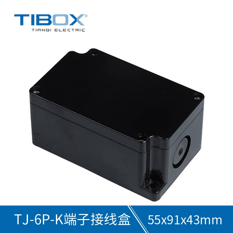 Распределительная коробка терминала ТИБОКС в одном из коробки аппаратуры Коробка 6П АБС черная на открытом воздухе водоустойчивая пластиковая ЗАГЕРМЕТИЗИРОВАННАЯ