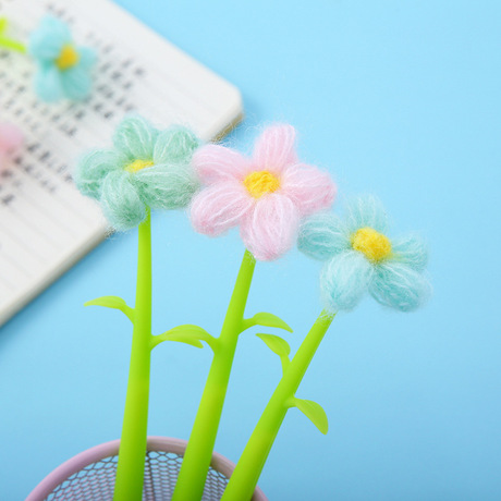 Flower Pens Creative Bear Rocking Pen Soft Glue Soft Cute Pen Cartoon High Color