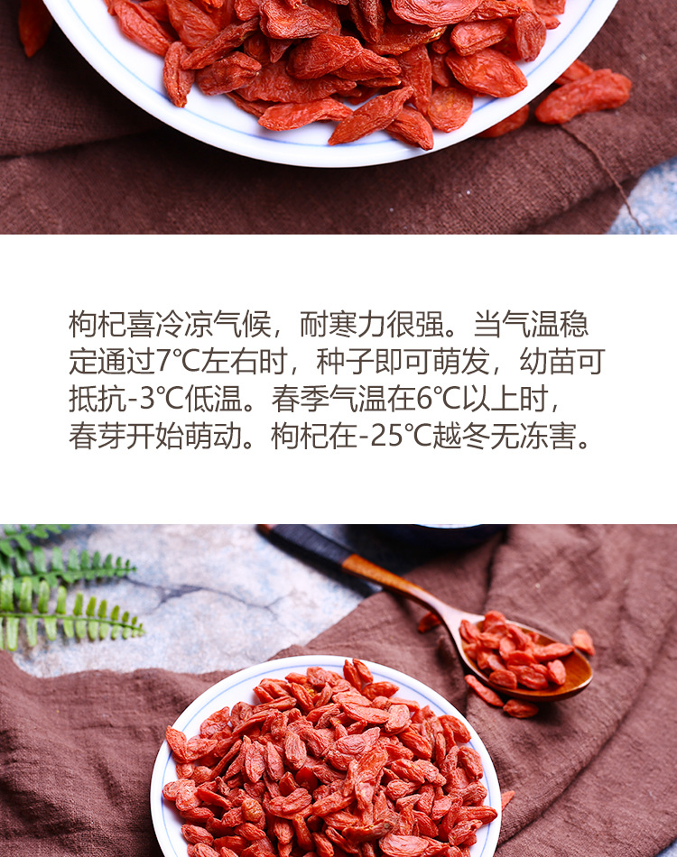 Ningxia Red Goji Berries Large Grade 500g Dried Wolfberry Fruit for Cooking and Tea quality and texture