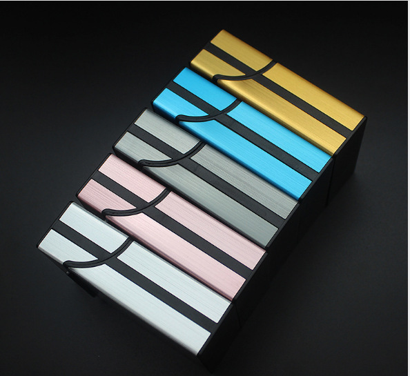 (Wholesale), men's creative matte plastic cigarette case, metallic color, Korean style, aluminum alloy, 20 pieces 3